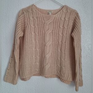 FOREVER 21 Blush Cable Knit Sweater